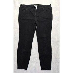 Lane Bryant Jeans Plus Sz 28 Black Denim Low Rise Skinny Flex Magic Waistband‎